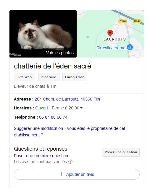 De L'Eden Sacré - Comment nous retrouver une GOOGLE et laissez un avis 